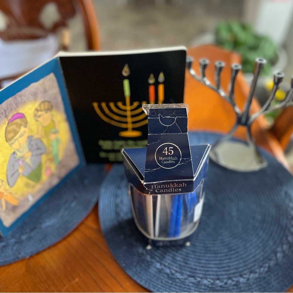 Hanukkah Candles with Menorah 🕎 and Book